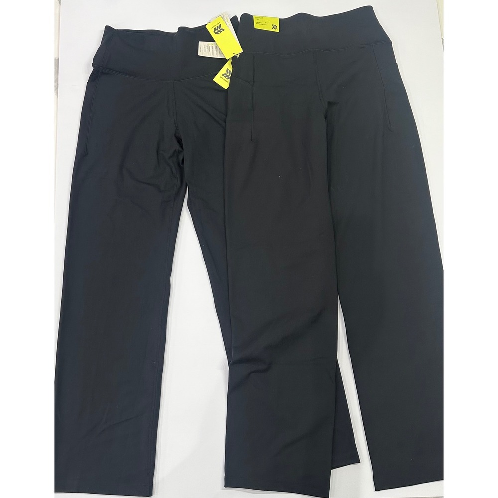 All In Motion 2pk Dynamic Flex High Rise Straight Leg Pants Black Medium NWT